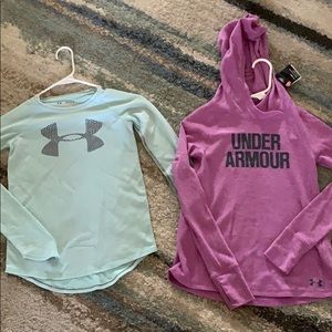 2 girls Under Armour shirts one is NWT